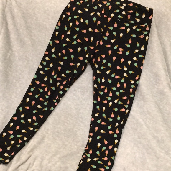 Lularoe Ice Cream Cone Black Leggings NWOT size Large Tall & Curvy - Picture 4 of 13